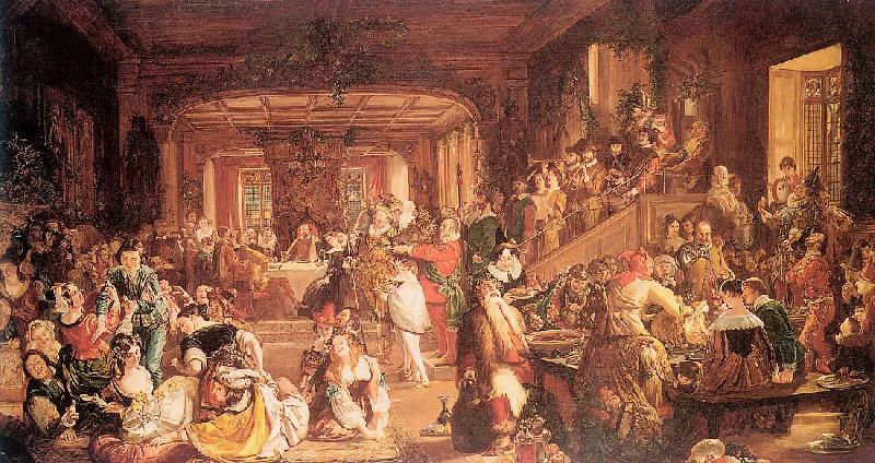Maclise, Daniel Merry Christmas in the Baron's Hall oil painting image